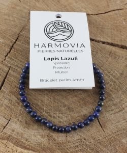 Bracelet Lapis Lazuli AA - Perles 4mm, 1 pièce
